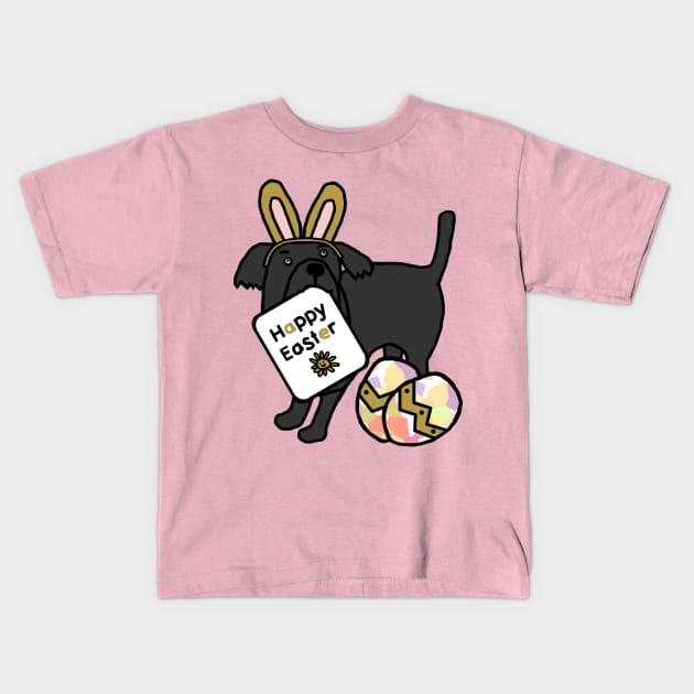 Happy Easter Dog in Easter Bunny Ears Kids T-Shirt by ellenhenryart